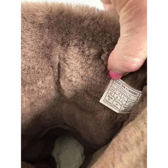 RARE! NWOB UGG Chillapeak Tall Shearling Wool Platform Boots Suede US 10 Brown - Picture 5 of 8